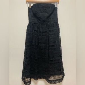 J.Crew Black Strapless Lace Dress Size 4